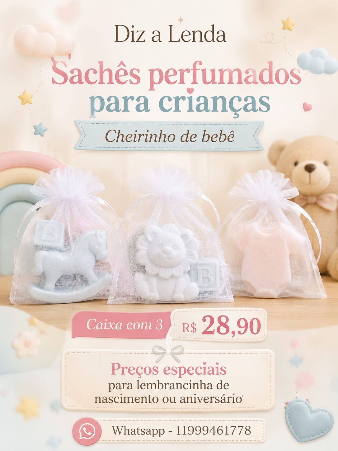 Sachês Perfumados para Crianças